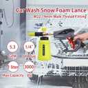 M MINGLE High Pressure Washer Gun Snow Foam Lance, 4000 PSI Cannon Foam Blaster Power Washer with 1/4" Quick Connector, Car Wash Foam Cannon Kit with 5 Pressure Washer Nozzle Tips, 1 Liter