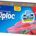 Ziploc Gallon Food Storage Bags, Stay Open Design with Stand-Up Bottom, Easy to Fill, 81 Count