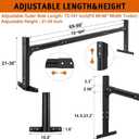 Universal Trailer Ladder Rack,800LB Capacity Painted Frosted Surface Aluminum, with 2 Straps for Open and Enclosed Trailers,Fits 5.7'-8.1' Width Trailer(USPTO Patent NO.: USD1011870S) (Black)