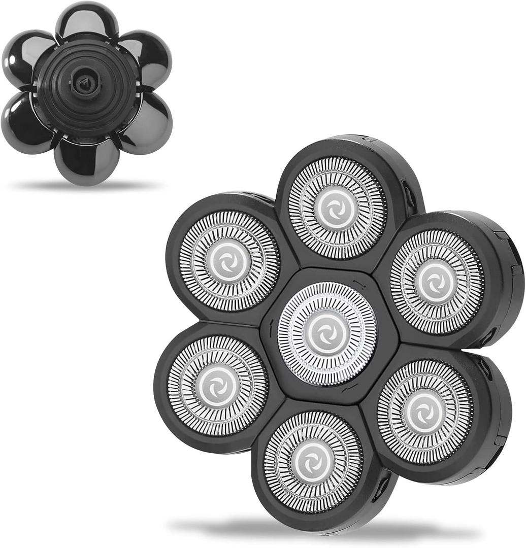 Head Shaver Replacement Heads,Head Shaver Replacement Blades, Head Shavers for Bald Men,Head shavers for Men, Stainless Steel Rotary Blades for Electric Head Razor (Black)