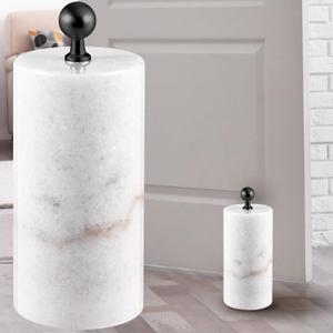 Marble Decorative Door Stoppers Solid Marble Heavy Duty Door Stops Natural Stone Modern Door Stop with Handle for Indoor or Outdoor Door 7.2''h x 3.54''d