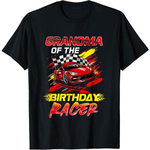 Grandma of The Birthday Racer Race Car Party Family Matching T-Shirt L