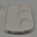 TOPZEA 4 Pack Divided Dinner Trays, Ceramic Serving Platter Dinner Plates with 4 Compartments Partition Fast Food Lunch Tray for Portion Control, Fondue Plates with Vinegar Sauce Dish