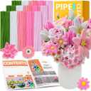 IOOLEEM Pipe Cleaners, 480pcs Pink, Flower Making Kit, Arts and Craft Supplies, Ideas for Art Project Activity. (Large Pack)