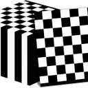 50 Pack Black and White Checkered Flag Party Napkins Disposable Race Car Birthday Party Supplies Racing Car Theme Party Paper Lunch Napkins for Baby Shower Kids Men Party Decorations Favors