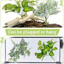 Hamiledyi 5 Pcs Reptile Plants Terrarium Hanging Fake Plant Leaves, Bearded Dragon Tank Accessories, Habitat Decor for Snake Leopard Gecko Lizard Chameleon Spider Turtle (Style 3)