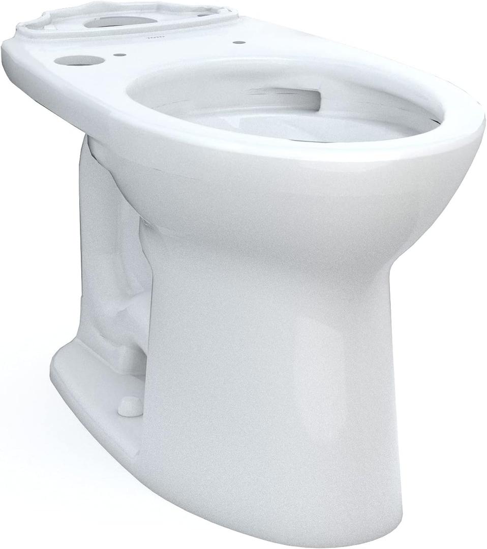 TOTO Drake Elongated Universal Height TORNADO FLUSH Toilet Bowl with CEFIONTECT, WASHLET+ Ready, Cotton White - C776CEFGT40#01