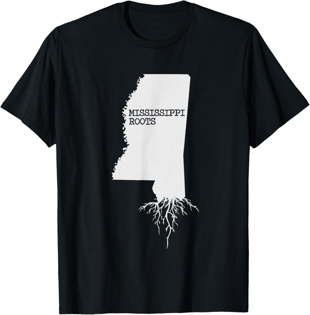 Mississippi Roots State Map Gift T-Shirt XL