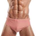 Men Swimwear Swimming Briefs Bikini Boxer Trunks Swimsuits Bathing Suits (Pink)