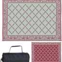 Stylish Camping 119125 9-feet by 12-feet Reversible Mat, Plastic Straw Rug, Large Floor Mat for Outdoors, RV, Patio, Backyard, Picnic, Beach, Camping (Burgundy/Beige)