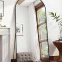 Suidia Full Length Mirror, 58"x21" Floor Standing Mirror Freestanding, Full Body Mirrors with Stand for Bedroom, Hanging Mounted for Living Room Cloakroom, Black, Arched Style