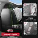 FREESOO Tundra Seat Covers 2014-2021 Full Set, Fit for Toyota Tundra Crewmax Cab, Custom Truck Seat Covers with Waterproof Faux Leather BlackGrey