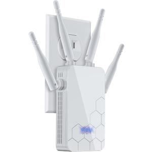 WiFi Extender Internet Booster, 10000 Sq.ft Long Range Repeater Wireless Routers Amplifier, Support More Network Devices at Home, Mesh Wi-Fi 80% Faster, Broader Than Ever, 1 Tap Setup