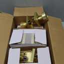 Coolnews Gold Door Knobs Interior, Privacy Door Knob with Lock, Heavy Duty Square Modern Door Handle for Bedroom Bathroom, Satin Brass