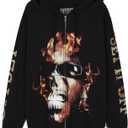 Offset Fire Zip Hoodie (Medium, Black)