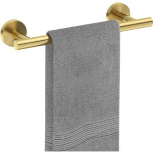 USHOWER Brushed Gold Hand Towel Bar, 9-Inch Towel Racks for Bathroom Wall-Mounted, SUS304 Stainless Steel Towel Rod (Total Length 11-Inch)