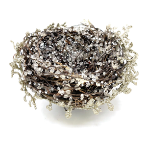 Bird Nest Ornament - Christmas Holiday Decoration for Christmas Tree, Centerpiece, Holiday Decor- 6"