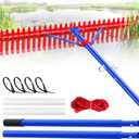 Lake Rake Pond Rakes Aquatic Weed Rakes,Weeds Rake for Pond or Lake with 7" Metal Tines 11FT Extension Handle,26FT Rope and Float for Removal of Weeds,Leaves(Patents Pending