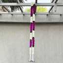 THE ART BOX 5 feet Artificial Hanging Flowers Vine Purple Silk Gajra Garland for Wedding, Diwali Decoration Floral Arch Party Garden Home Decor (2 Pc) (Off White & Purple)