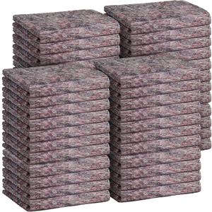 32 Pieces Textile Moving Blankets Bulk 54 x 72 Inch Furniture Blanket High Tensile Strength Pads Shipping Packing Blanket for Moving Furniture Floors Moves and Storage Equipment(Brown)