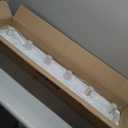 Garwarm 45.27" Modern Ceiling Light,6 Lights Dining Room Light Fixture,Modern Rectangle Chandelier, Kitchen Lighting Fixtures Ceiling Mount for Living Room Kitchen Island Bar, White 