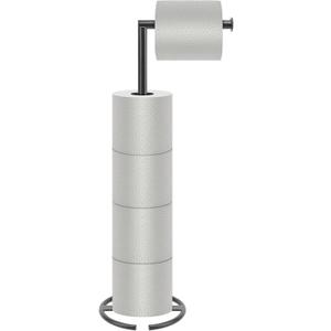 NearMoon Bath Toilet Paper Holder Stand- Modern Tissue Roll Holder Standing with Balanced Base, Rustproof Toilet Roll Holder for Bathroom/Kitchen Countertop (Matte Black, Metal Base)