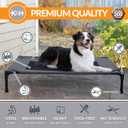 K&H Pet Products Outdoor Elevated Dog Cot, Breathable Cooling Elevated Cot Hammock Pet Bed for Large Dogs, Washable Mesh Cover, Raised Metal Frame, Collapsible, Portable - Large 42 X 30in Charcoal