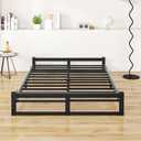 Full Size Bed Frame,6 inch Low Profile Metal Bed Frame Full,Black