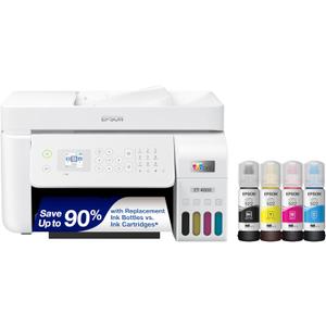 Epson EcoTank ET-4800 Wireless All-in-One Cartridge-Free Supertank Printer with Scanner, Copier, Fax, ADF and Ethernet  Ideal-for Your Home Office, White
