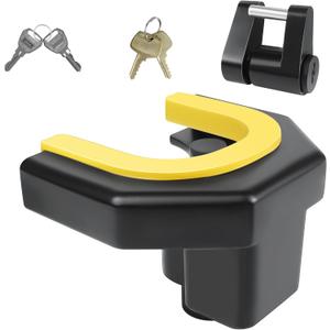 Heavy Duty Anti-Theft Lock Cylinder, Trailer Hitch Coupler Lock Kit, Boats and Trailers, Fits 2" Ball Couplers