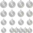 4 Sizes 18Pcs Iridescent Ornaments Balls Clear Plastic Ornaments for Crafts DIY Bubble Pot Halloween Cauldron Christmas Ball Ornaments Bubble Birthday Wedding Decor (18)