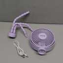 Gaiatop Mini Electric Fan with 360 Rotation, 5.5mm Gaps, Rechargeable Battery, 3 Speeds, Purple