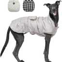 PAWZ Road Dog Winter Coat with 5 Layers Warm Material, Reversible Dog Clothes with 2 Sides, Dog Jacket Outdoor Water Repellent, (Light Beige Plaid 3XL) (3X-Large (Pack of 1))