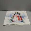 Winter Christmas Snowman Pillow Covers 18x18, Winter Home Decor, Holiday Snowy Christmas Red Scarf Snowman Decorative Throw Pillow Covers for Couch Bedroom Living Room