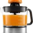 Elite Gourmet ETS623 BPA-Free 40-Watt Electric Citrus Juicer, Compact, Large Volume, Pulp Control, Oranges, Lemons, Limes, Grapefruits with Easy Pour Spout, 24oz, Black/Stainless Steel