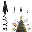 Christmas Tree Topper Holder -Universal Twist On Tree Topper Stabilizer Xmas Tree Topper Support Adjustable Secure Attachment for Star Angel Snowflake Ornaments Fit Most Christmas Trees & Topper Bases