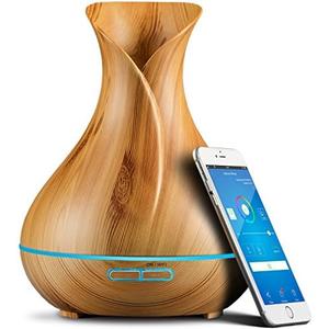 Smart Wifi Wireless Essential Oil Aromatherapy Diffuser - Works With Alexa & Google Home – Phone App & Voice Control - 400ml Ultrasonic Diffuser & Humidifier - Create Schedules - LED & Timer Settings
