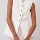KIRUNDO Vest Tops for Women Trendy Dressy Business Casual Outfits 2026 Summer Sleeveless Fitted Blazer Work Suit Waistcoat (White, L)