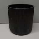 Amazon Basics Fluted Round Ceramic Planter, 8-inch, Black