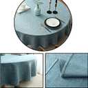 Heavy Weight Round Tablecloth, Decorative Solid Color Table Cover, Cotton Linen Table Cloth for Kitchen Dining Home Tabletop Decoration, Blue Gray, Round - 62"