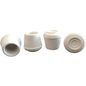 Shepherd 4 Pack Non-Slip Round Rubber Leg Tip Protectors - 1" Inner Diameter for Chairs, Stools & Tables - Reduce Noise & Prevent Scratches  White