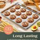 Baking Sheet Set of 2, Commercial Grade Stainless Steel Cookie Sheets for Baking, 18 x 13 Inch Thicker Large Baking Pans Oven Tray, Warp Resistant Nonstick Half Sheet Pan, Nontoxic & Heavy Duty