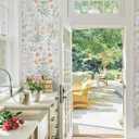 3 x Floral Peel and Stick Wallpaper Vintage Wallpaper Colorful Wall Paper Wildflower Contact Paper for Cabinets Vinyl Renter Friendly Waterproof Self-Adhesive Bathroom Kitchen Bedroom 78.7"×17.3"