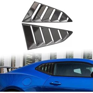 Rear Side Window Louvers Compatible with Camaro 6th Gen 2016 2017 2018Sport Decoration Accessories Air Vent Scoop Louver Window Scoop Louver Cover Carbon Black