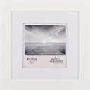 Gallery Solutions - 8"x8" Wall Mount/Tabletop Picture Frame - Double Mat - Matted to 5"x5" -White - Versatile Display Option for Your Cherished Memories - Square Tabletop - White Poster Frame