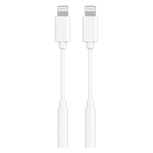 FUHAYA [Apple MFi Certified] Apple Lightning to 3.5 mm Headphone Jack Adapter, 2 Pack iPhone 3.5mm Headphone Aux Audio Converter Dongle Adapter Compatible for iPhone 14 13 12 11 Pro Max XS XR X 8 7 6