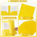 Yeaqee 150 Pack Plastic Folders with Prongs Heavy Duty Plastic 2 Pocket Folder with 3 Prongs, Business Card Slot for Back to School Office Home 11.6 x 9.5 Inch (Yellow)