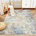 WITSHOCK 4x6 Area Rugs for Living Room : Machine Washable - Non Slip Modern Abstract Rug for Bedroom Under Dining - Stain Resistant for Household - Pet Owners (Multicolor)