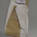 Soft Cotton Boho Throw Pillow Covers Set of 2, Natural White/Contrast Brown 18x18 Inch, Tan Farmhouse Decorative Cushion Covers for Sofa Bed Living Room Home Decor