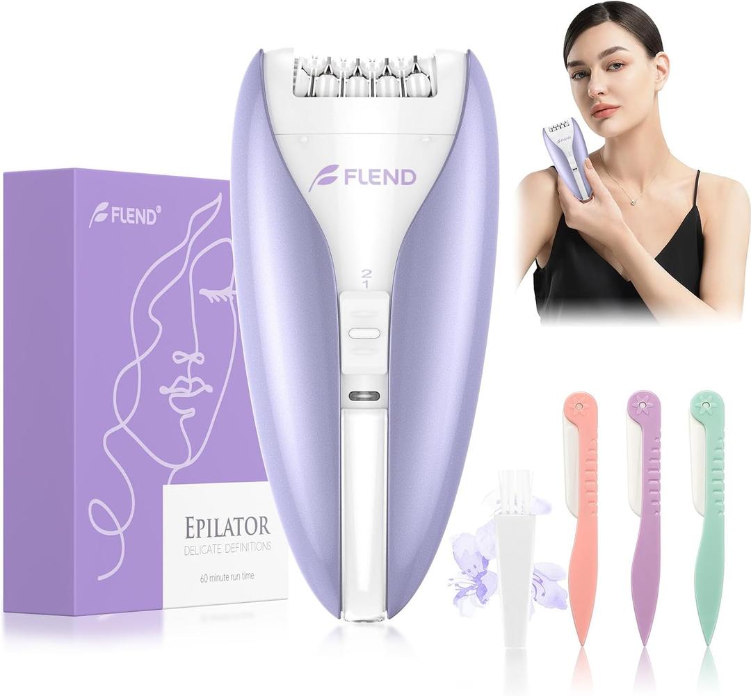 Silent Epilator for Women, 2-Speed Facial & Body Hair Remover, Smooth Glide Technology, for Face, Legs, Bikini & Arms